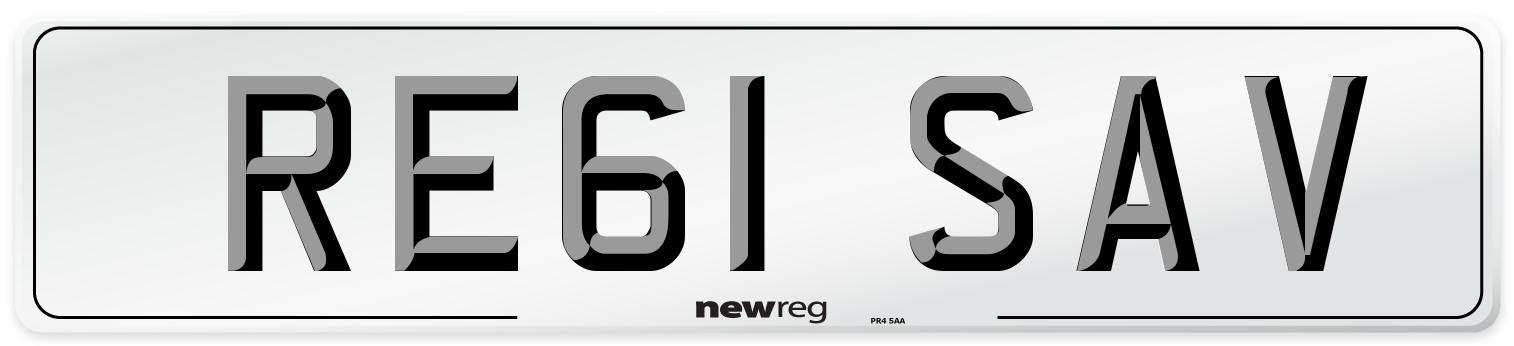 RE61 SAV Number Plate from New Reg